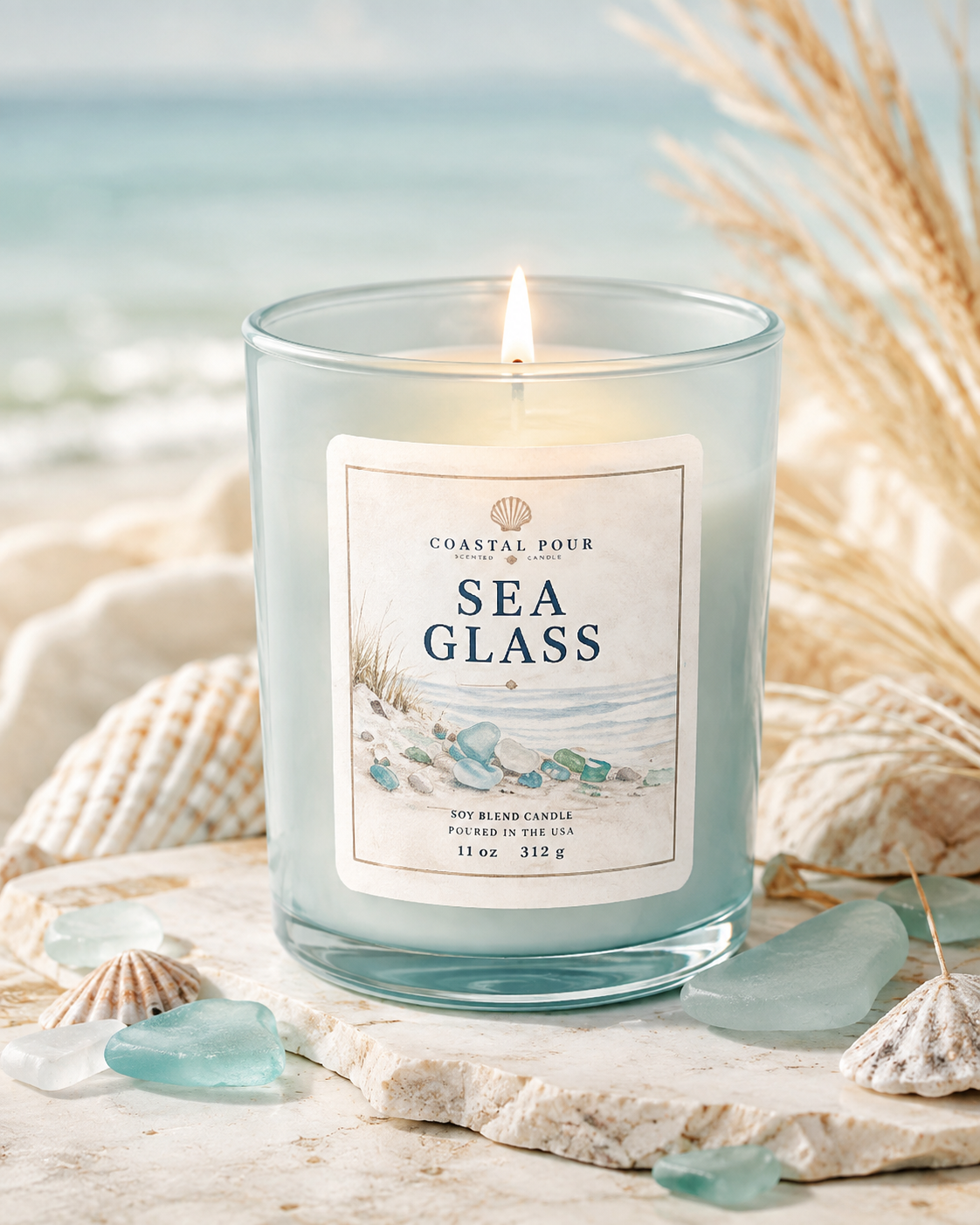 Sea Glass 12 Oz Candle